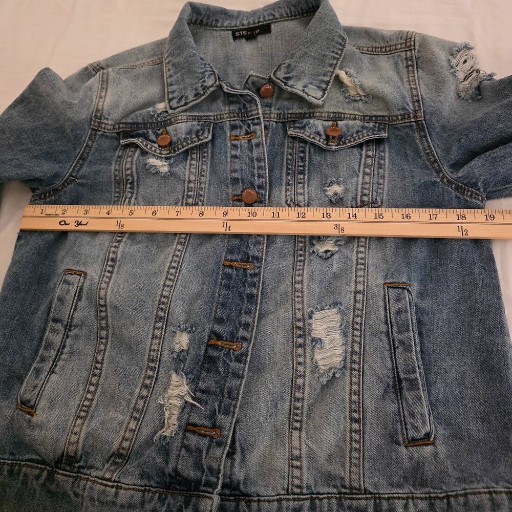 STS Blue women's distressed denim jacket, size Small. - Picture 8 of 13